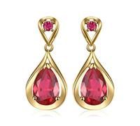 JewelryPalace 8.8ct Orecchini Pendenti Lunghi in Argento 925 con Rubino Rosso Creato, Infinito a Goccia in Oro con Pietra a Pera, Set Gioielli Donna in Oro Rosa