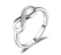 JewelryPalace Anelli Argento 925, Fedine Fidanzamento Coppia, Anello Infinito Nodo, Eterno Amore Diamante Simulato Anniversario Matrimonio Promessa Sposa Band, Gioielli Donna