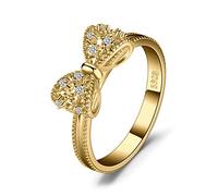 JewelryPalace Anelli Donna Argento 925, Fedine Fidanzamento Coppia, Anello Farfalla Nodo, Eterno Amore Diamante Simulato Anniversario Matrimonio Promessa Sposa Band Anelli in Oro, Gioielli Donna 19.5