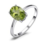JewelryPalace Anelli Donna Argento 925, Naturale Ametista Topazio Granato Peridoto Citrino Birthstone Solitario Anello, Anniversario Anello Donna, Anello Solitario Argento 925, Gioielli Donna