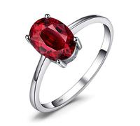 JewelryPalace Anelli Donna Argento 925, Naturale Ametista Topazio Granato Peridoto Citrino Birthstone Solitario Anello, Anniversario Anello Donna, Anello Solitario Argento 925, Gioielli Donna