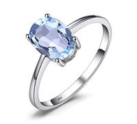 JewelryPalace Anelli Donna Argento 925, Naturale Ametista Topazio Granato Peridoto Citrino Birthstone Solitario Anello, Anniversario Anello Donna, Anello Solitario Argento 925, Gioielli Donna
