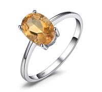 JewelryPalace Anelli Donna Argento 925, Naturale Ametista Topazio Granato Peridoto Citrino Birthstone Solitario Anello, Anniversario Anello Donna, Anello Solitario Argento 925, Gioielli Donna