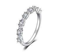 JewelryPalace Anello da donna in argento sterling 925, anello promessa mezza eternità impilabile, classico diamante simulato, anelli ragazza elegante pietra preziosa, set gioielli donna 8