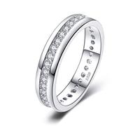 JewelryPalace Anello Donna in Argento 925, Fedine Fidanzamento Tre Ori con Diamante Simulato Zirconi per Anniversario Matrimonio Promessa Sposa, Eternità Canale Set