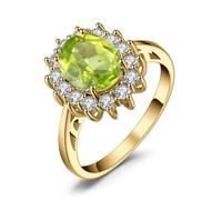 JewelryPalace Kate Middleton Anello Halo Donna Argento 925 Con Pietre Preziose Colorate, Princess Diana William Anelli Dorati in Oro Con Pietra Ovale, Fedina Zirconi Oro Rosa Set Gioielli