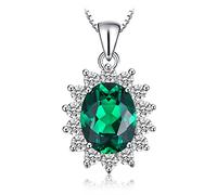 JewelryPalace Principessa Diana William Kate Middleton's 2.5ct Simulato Smeraldo Verde 925 Sterling Argento Pendente Collana 45cm