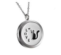 JewelryWe Aromaterapia Collana con Pendente Diffusore dell'Olio Essenziale, Rosa Ciondolo Retro Annata Collana del Profumo Regalo Originale per Il Amore, 6 Feltri da Cambiare, Portafoto