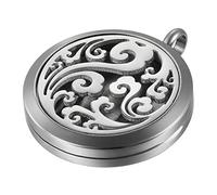 JewelryWe Aromaterapia Collana con Pendente Diffusore dell'Olio Essenziale, Rosa Ciondolo Retro Annata Collana del Profumo Regalo Originale per Il Amore, 6 Feltri da Cambiare, Portafoto
