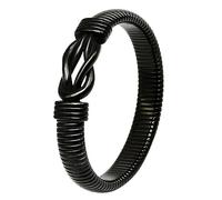 JewelryWe Bracciale Infinito Elastico da Uomo: Bracciale Elastico Regolabile con Segno dell'Infinito Grosso in Acciaio Inossidabile Reggimaniche Elastici per Camicia