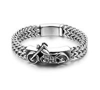 JewelryWe - Bracciale Punk Catena Moto con Bicicletta Guanti da box Aquila Ave in Acciaio Inossidabile Stile Gotico Classico Regalo per Uomini