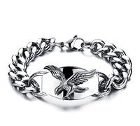 JewelryWe - Bracciale Punk Catena Moto con Bicicletta Guanti da Box Aquila Ave in Acciaio Inossidabile Stile Gotico Classico Regalo per Uomini