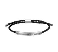 JewelryWe Bracciale Regolabile Intrecciato a Mano: Bracciale con la Scritta "DON'T LET THE HARD DAYS WIN" Idee Regalo