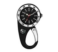 JewelryWe Clip-on Orologio al Quarzo con Bussola in Lega Universale Zaino Fibbia Orologio Fluorescente quadrante Fibbia di Sicurezza per Medici Infermieri Arrampicata su Roccia Fitness e Altro