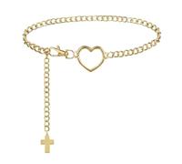 JewelryWe Collana Da Donna Alla Moda: Collana a Forma Di Cuore Con Croce a Forma Di y - Il Per Le Donne Per San Valentino o Per Il Loro Compleanno