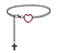 JewelryWe Collana Da Donna Alla Moda: Collana a Forma Di Cuore Con Croce a Forma Di y - Il Per Le Donne Per San Valentino o Per Il Loro Compleanno