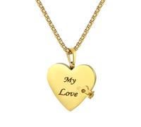 JewelryWe Collana Da Donna Alla Moda: Collana Con Ciondolo a Forma Di Cuore a Forma Di Libro - Un Regalo Per Le Donne