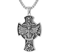 JewelryWe Collana da Uomo San Michele: Collana Preghiere con Pendente Croce Collana Portafortuna Idee Regalo