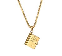 JewelryWe - Collana Libro Aperta My Little Star, Idee Regalo per la Figlia da Padre e Madre, con 6 Pagine, Doni d'amore