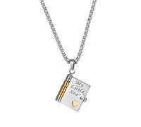 JewelryWe - Collana Libro Aperta My Little Star, Idee Regalo per la Figlia da Padre e Madre, con 6 Pagine, Doni d'amore