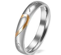 JewelryWe Coppia Anello Rotondo da Uomo di Acciaio Inossidabile