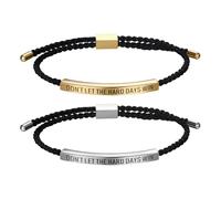 JewelryWe Don't LET The Hard Days Win - Bracciale da donna, regolabile, in nylon, con cursore in acciaio inox, regalo di ispirazione, nylon