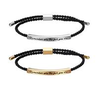 JewelryWe Don't LET The Hard Days Win - Bracciale da donna, regolabile, in nylon, con cursore in acciaio inox, regalo di ispirazione, nylon