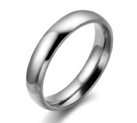 JewelryWe Gioielli anello 4mm lucido acciaio inossidabile coppia comodo adatta anello uomo donna per anniversario/fidanzamento/matrimonio(misura P)