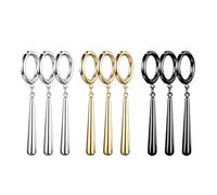JewelryWe One Piece orecchini da uomo in acciaio inox Roronoa Zoro orecchini a cerchio Huggie orecchini clip on orecchini pendenti anime cosplay gioielli per gli amanti degli anime di Lorenor Zorro