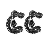 JewelryWe Orecchini vichinghi, da uomo, con ascia vichinga, in acciaio inox, orecchini a cerchio Mjölnir con nodo celtico vintage, lupo amuleto vichingo, ascia vichinga, orecchini da appendere per