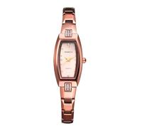 JewelryWe Orologi da donna, analogico, al quarzo, di lusso, elegante, data, calendario, 30 m, impermeabile, con strass, rettangolare, in acciaio inox, per affari, casual, con attrezzi per orologi,