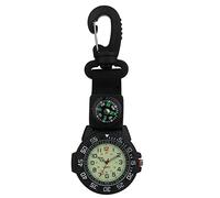 JewelryWe Orologio al quarzo con Moschettone Digitale con Bussola, Orologio Multifunzionale per Medici,Orologio Sportivo all'aperto,Clip-on Carabiner Pocket Watch Nurse