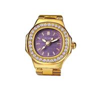 JewelryWe Orologio al Quarzo da Dito, Orologio Unisex Ragazzi,Orologio Semplice ad Anello con Diamante Lucido,Analogico con Cinturino Elastico,Colore da Scelta