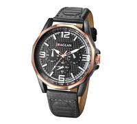JewelryWe - Orologio al Quarzo da Uomo in Pelle, Orologio al Lavoro Quadrantini Finti, Quadrante Grande Facile da Leggere,Idee Regalo