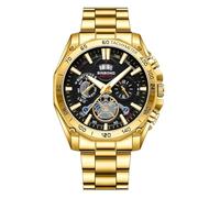 JewelryWe - Orologio al quarzo da uomo,Orologio alla moda al lavoro con calendario e puntatore luminoso in acciaio inox