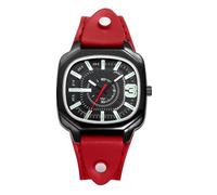 JewelryWe - Orologio Analogico al Quarzo con Cassa Quadrata Cinturino in Vvera Pelle Scala a Barre Lancette Luminose