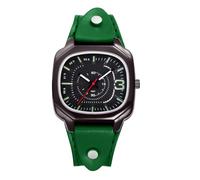 JewelryWe - Orologio Analogico al Quarzo con Cassa Quadrata Cinturino in Vvera Pelle Scala a Barre Lancette Luminose