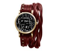 JewelryWe Orologio Analogico al Quarzo Punk: Orologio in Pelle Multifili in Pelle Halloween Numeri Carini Orologio da Uomo Donna