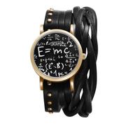 JewelryWe Orologio Analogico al Quarzo Punk: Orologio in Pelle Multifili in Pelle Halloween Numeri Carini Orologio da Uomo Donna