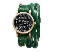 JewelryWe Orologio Analogico al Quarzo Punk: Orologio in Pelle Multifili in Pelle Halloween Numeri Carini Orologio da Uomo Donna