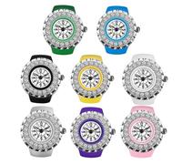 JewelryWe - Orologio Analogico da Dito con Diamante da Uomo e Donna Elastico al Quarzo Orologio Piccolo Colore da scelta