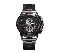 JewelryWe Orologio Analogico da Polso da Uomo: Orologio Quadrante Triangolo Calendario con Scala a Punti e Lancette Luminose Idee Regalo per lui