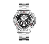 JewelryWe Orologio Analogico da Polso da Uomo: Orologio Quadrante Triangolo Calendario con Scala a Punti e Lancette Luminose Idee Regalo per lui