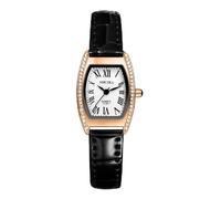 JewelryWe Orologio Analogico Elegante da Donna: Orologio da Polso Quadrante Forma a Botte CON Zircone Numero Romano Idee Regalo per lei