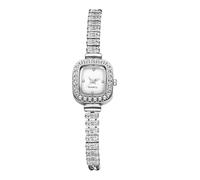 JewelryWe Orologio Analogico Rigido da Donna: Orologio da Polso Piccolo con Zircone Quadrante Quadrato Leggero Idee Regalo per lei