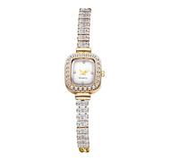 JewelryWe Orologio Analogico Rigido da Donna: Orologio da Polso Piccolo con Zircone Quadrante Quadrato Leggero Idee Regalo per lei