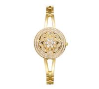 JewelryWe Orologio Aperto da Donna Fiore: Orologio al Quarzo alla Moda con Zircone Bracciale Idee Regalo per lei