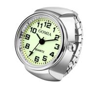 JewelryWe - Orologio da Dito da Uomo Donna con Elastico Rotondo al Quarzo Idee Regalo