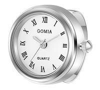 JewelryWe Orologio da dito da uomo e donna con elastico rotondo al quarzo, Anello Orologio Numero Romano, Colore da Scelta