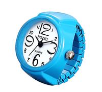 JewelryWe Orologio da dito da uomo e donna con elastico rotondo al quarzo, Anello Orologio Rotondo, Colore da Scelta